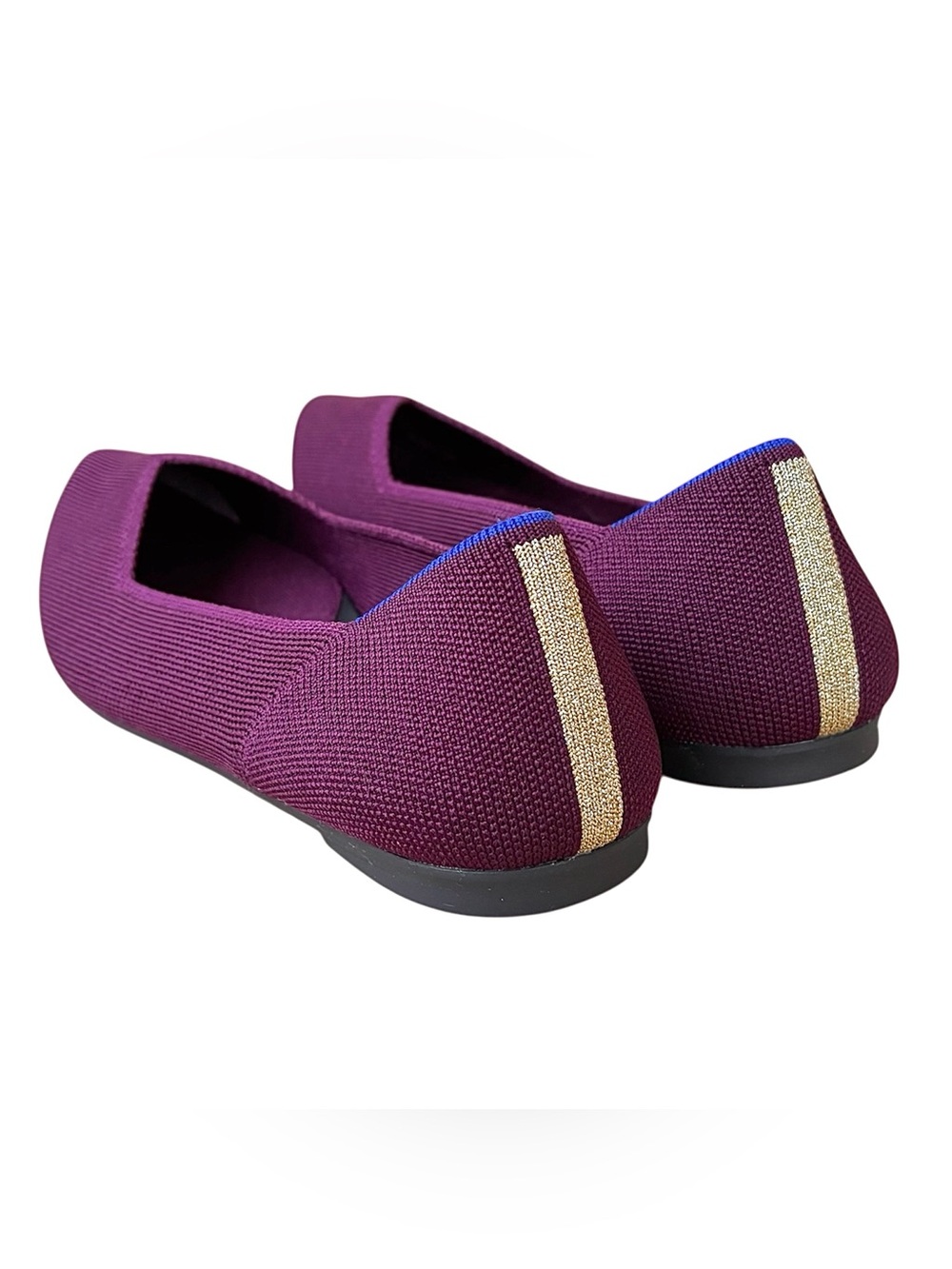 ROTHY’s “The Point II” Maroon & Gold Woven Flats - Picture 11 of 14